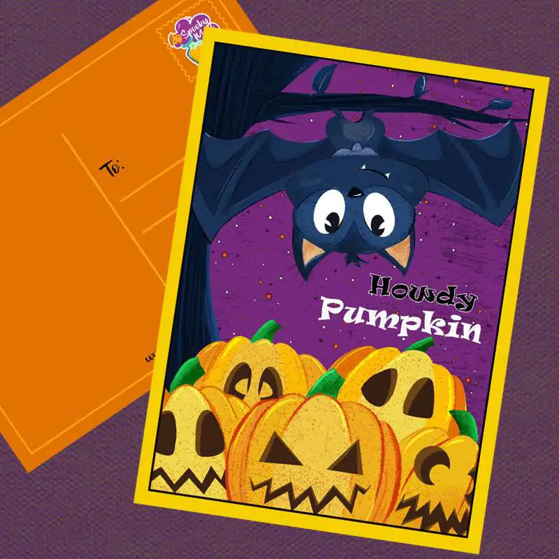 Howdy Pumpkin Halloween Post Cards