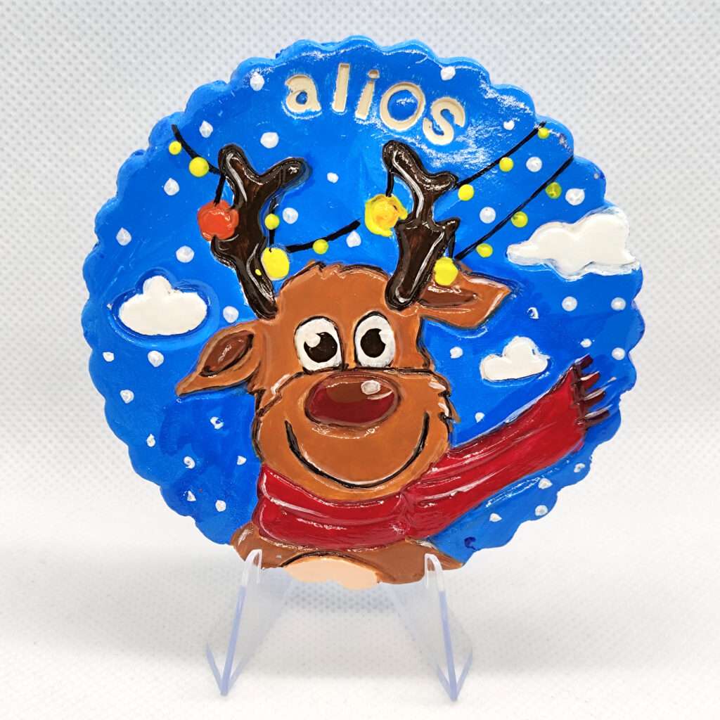christmas reindeer custom badge