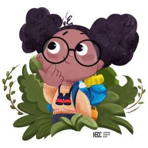 young explorer kid out on an expedition digital art