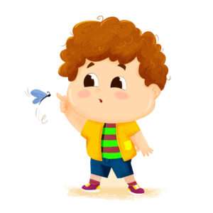 curious little child cartoon