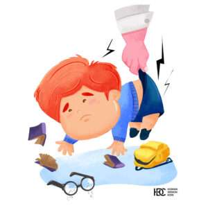child being bullied at school children art