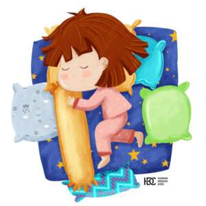 girl child sleeping in bed