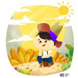 Cowboy children picture book art