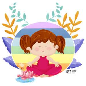 little girl doing yoga peace and tranquality wall art poster for yoga