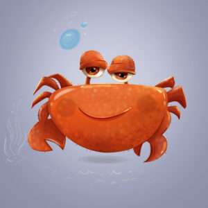 The happy crab cartoon illustration
